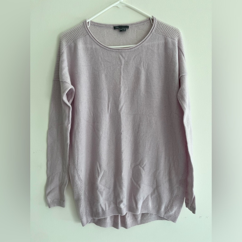 Used Lot of 2 Vince Cashmere Sweater Pullover Size XS Lavender and Ivory